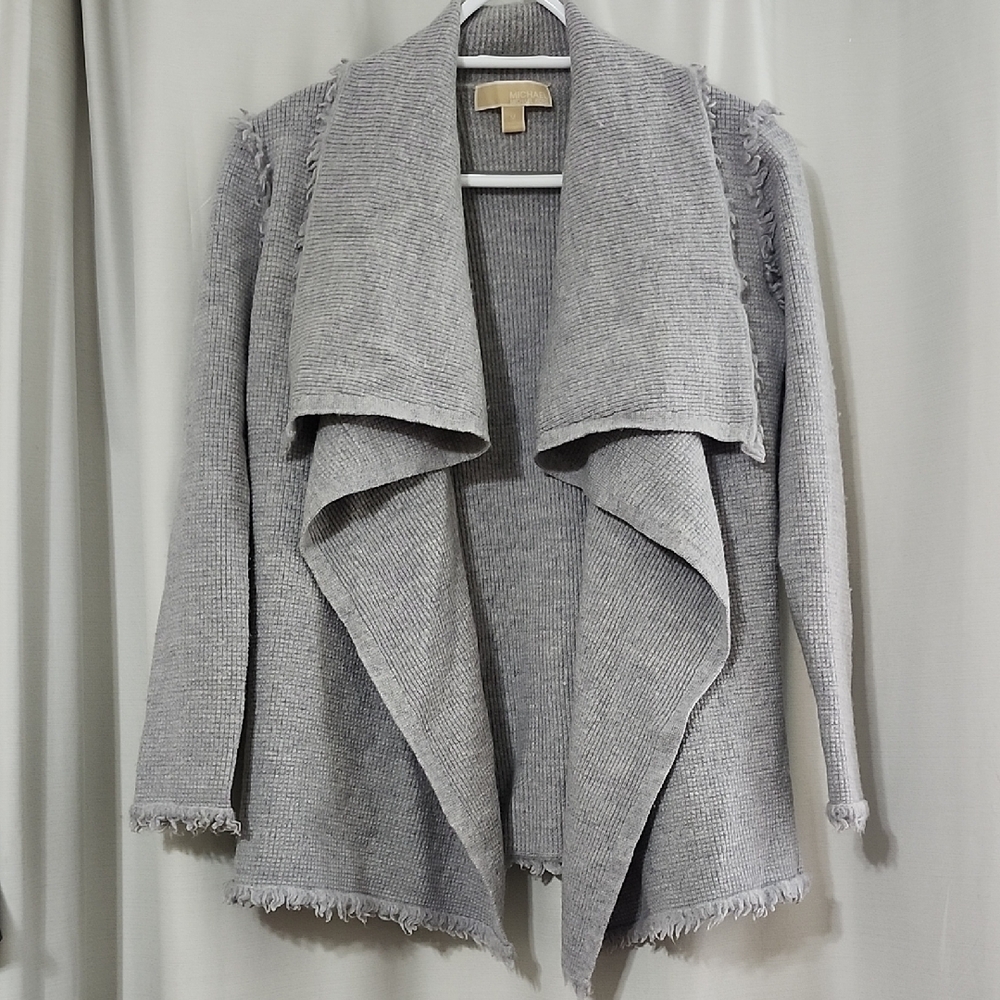 Michael Kors Gray Draped Cardigan